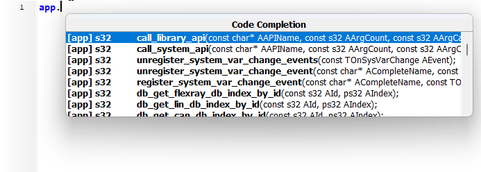TSMaster小程序编辑代码智能提示功能