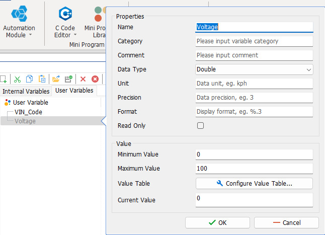 Flexible Application of System Variables in TSMaster Diagnostic Module