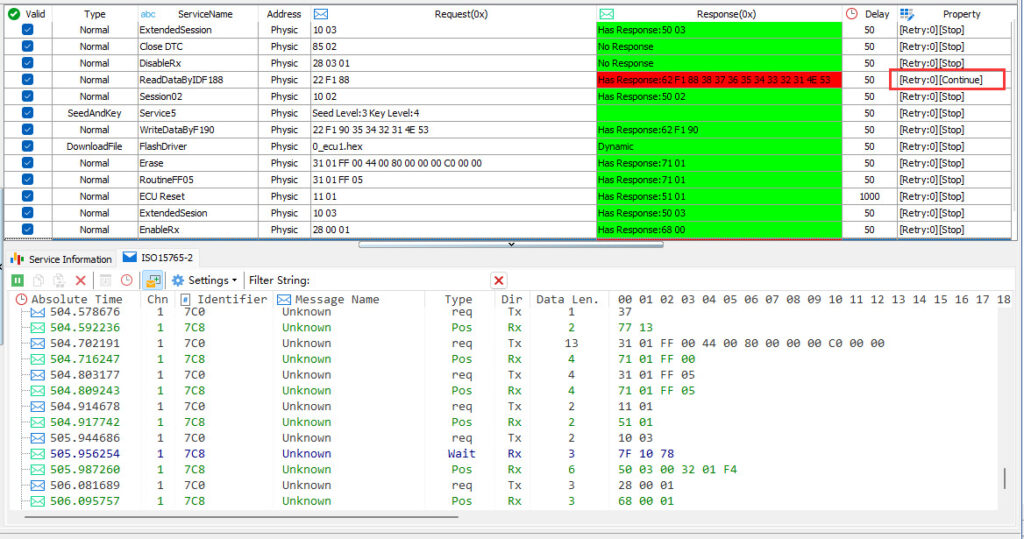 Typical applications of the TSMaster diagnostic function